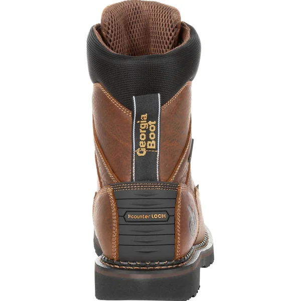 Men's Brown Georgia Giant Revamp Waterproof Work Boot Size 8.5(Wide)