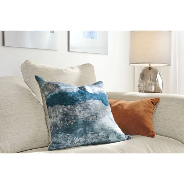 Room & Board, Modern Velvet Throw Pillow 21W 21H in Peacock Blue