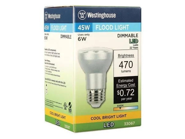 Westinghouse Lighting 3306720 45W Equivalent PAR16 Flood Dimmable Cool Bright LED Light Bulb with Medium Base (6 Pack)