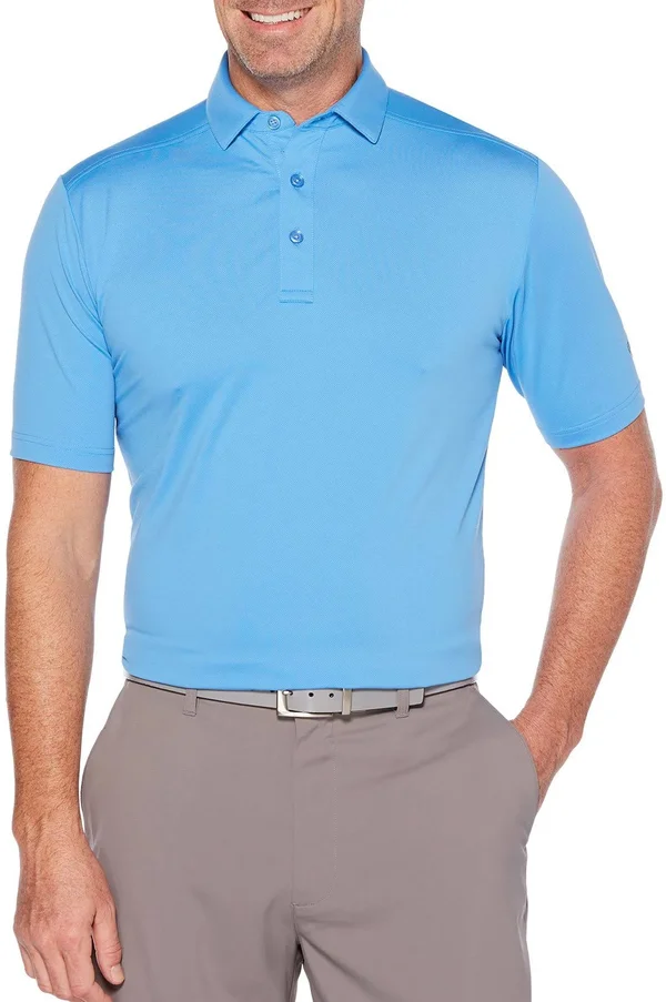 Callaway Men's Cooling Micro Hex Solid Polo Size XL, Marina