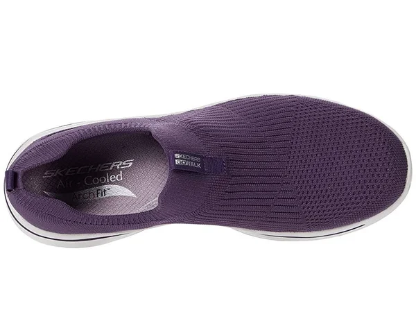 Skechers Women's GOwalk Arch Fit - Iconic Slip-On Walking Shoes, Purple, 7.5