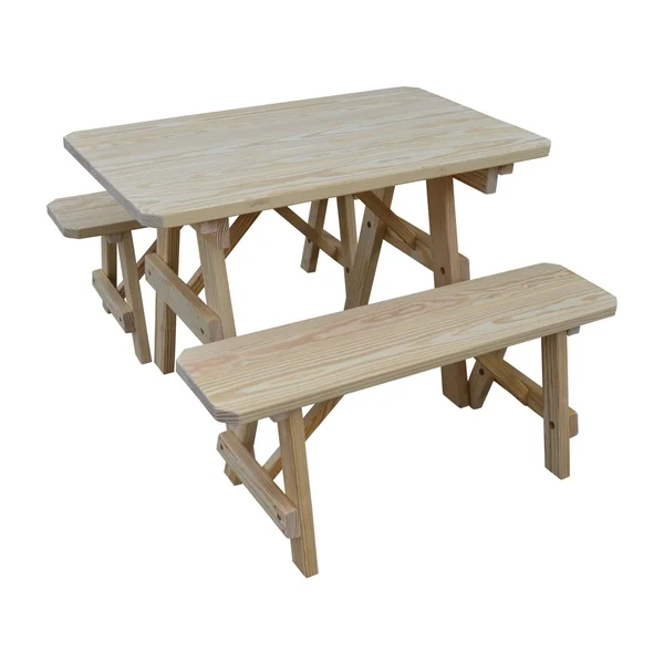 Pine 4' Traditional Picnic Table with 2 Benches - Tractor Red