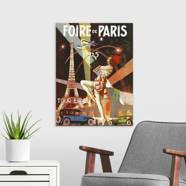 Foire De Paris - Vintage Cabaret Advertisement, Canvas Wall Art, 18x24, Great Big Canvas