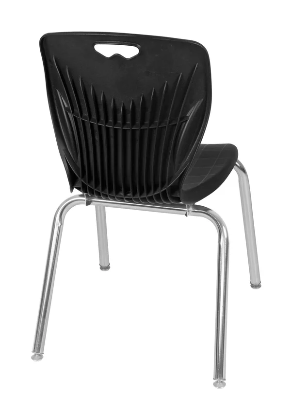 Regency Kee 72x22 x 24x22 Height Adjustable Mobile Classroom Table - Mocha Walnut & 2 Andy 18-in Stack Chairs- Navy Blue
