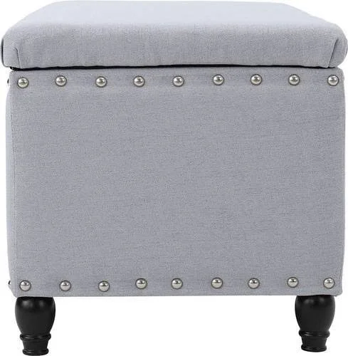 Noble House - Bench Ottoman - Light Gray/Dark Brown