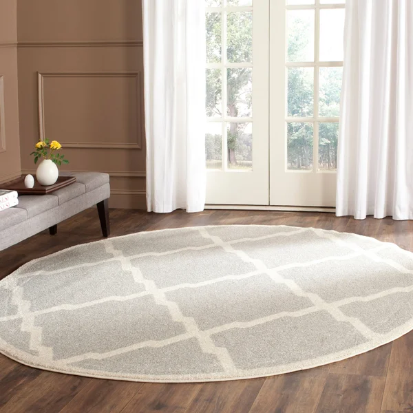 Safavieh 5& x 5& Square Amherst AMT421B Light Grey, Beige Rug