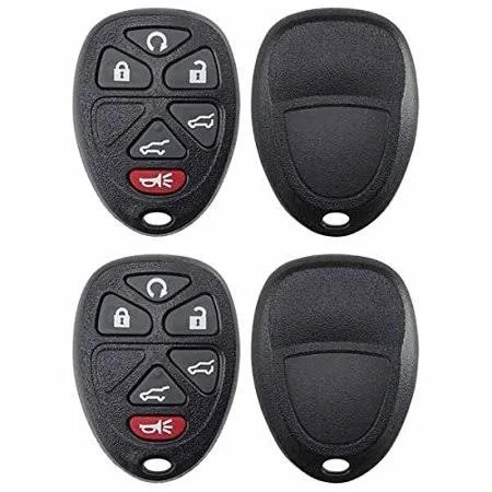 2 Pack Keylessoption Replacement 6 Button Keyless Entry Remote Key Fob Shell Case and Button Pad for Escalade Suburban Tahoe Tra