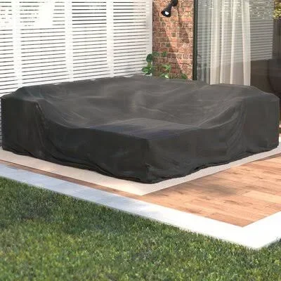 Arlmont & Co. Water Resistant Patio Sectional Cover Size: 27.56x22 H x 90.56x22 W x 90.56x22 D - Color: Black