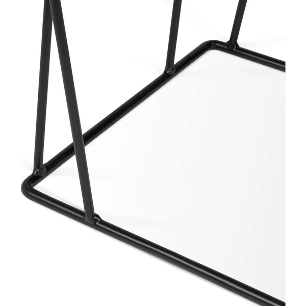 Temahome Helix 20x20 Side Table - Oak, Black Lacquered Steel