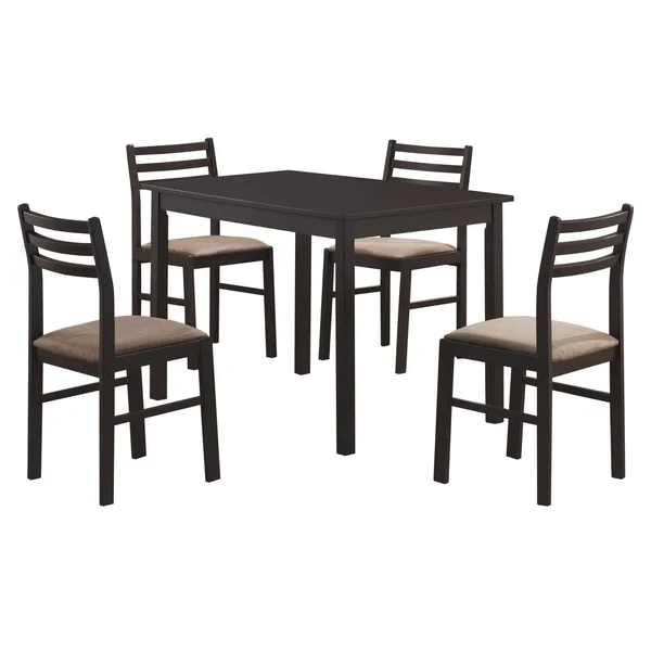 Warm Cappuccino Five Piece Dining Set - Brown - 5-Piece Sets