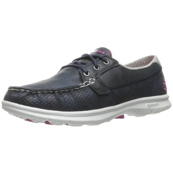 Skechers Women's Go Step Shore Boat Shoe - Size: 5.5 M, Blue/White