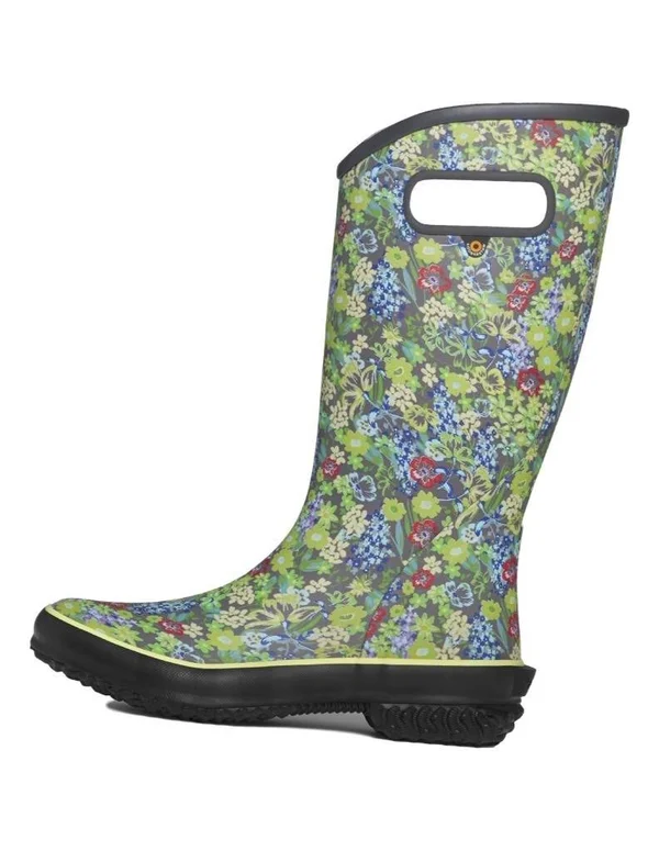 Bogs Women's Rainboot Night Garden Boot - 6 - Dark Gray Multi