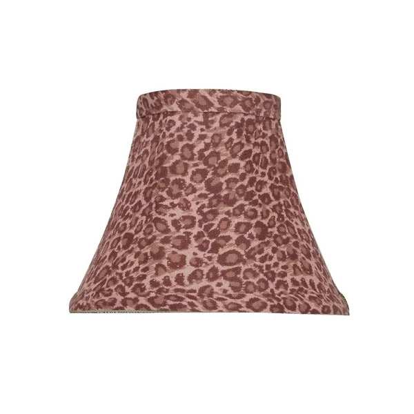 Aspen Creative 30068-6 Small Bell Shape Chandelier Clip-On Lamp Shade Set (6 Pack) - Transitional Design in Red Leopard Pattern