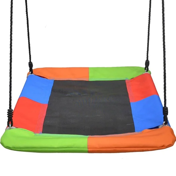 Swinging Monkey Giant Mat Platform Swing in Vibrant Rainbow Tree Swing 40x22 x 30x22 400 lb Weight Capacity Waterproof Fabric Re
