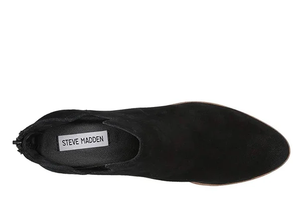Steve Madden Lancaster Bootie Black Suede - Women's, Size: 6.5