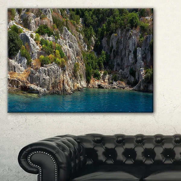 Design Art Beautiful Turkey Tropical Beach Photographic Print on Wrapped Canvas, Blue