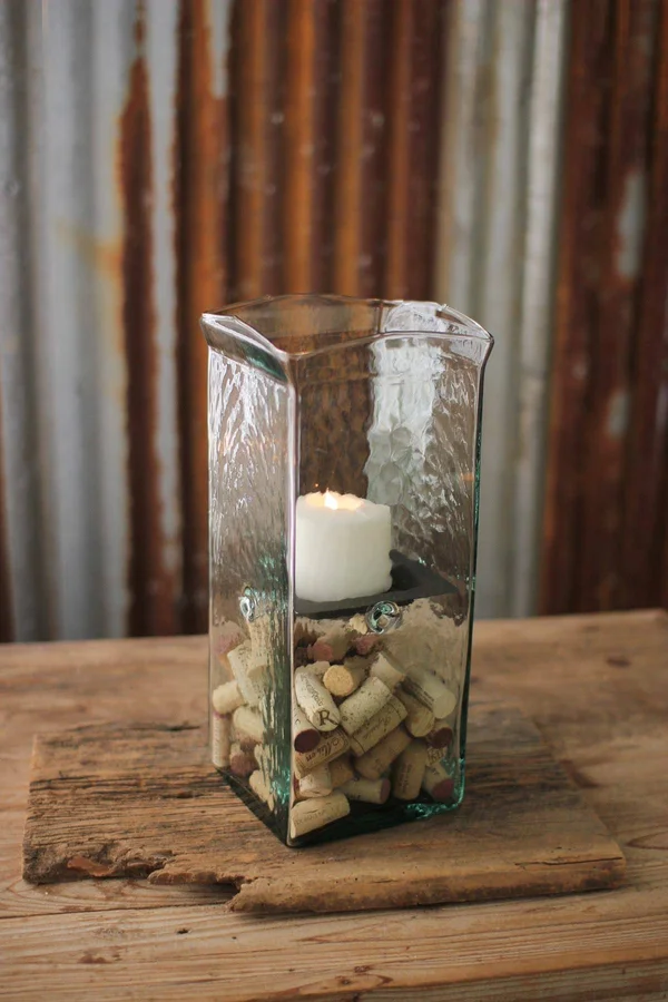 Kalalou Square Medium Candle Hurricane