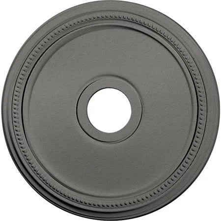 18x22OD x 3 5/8x22ID x 1 1/8x22P Diane Ceiling Medallion (Fits Canopies Up to 5 3/8x22) - Hand-Painted Silver