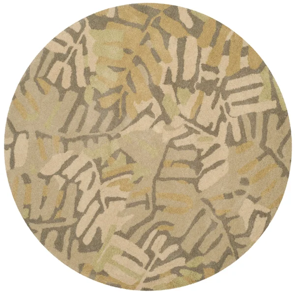 Safavieh 4& x 4& Round Martha Stewart Palm Leaf Oolong Tea Rug
