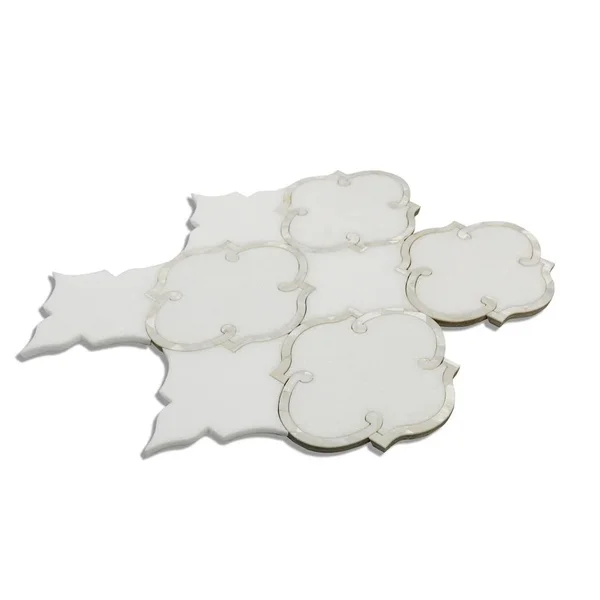 Tilebar Highland Marrakesh White Thassos with Pearl Shell Tile