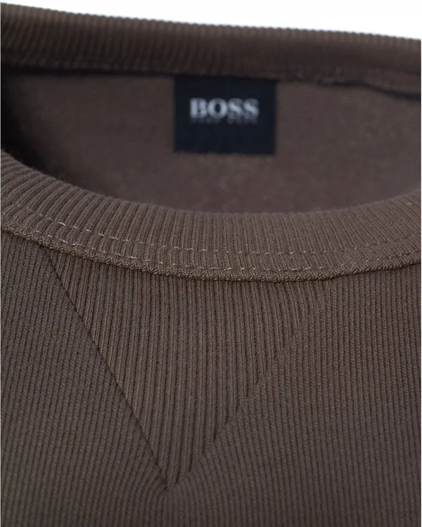 Boss Mens Walkup 1 Relaxed Fit Sweatshirt - Beige Jumper