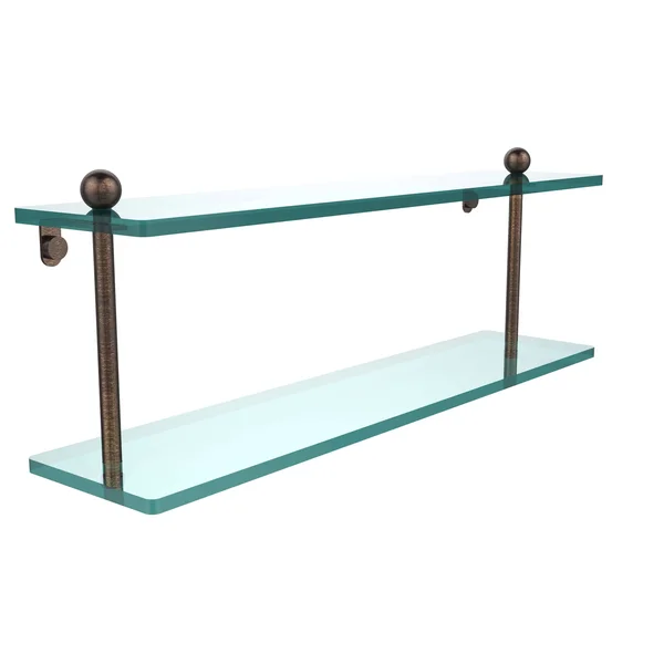 Allied Brass 22 inch Two Tiered Glass Shelf Venetian Bronze