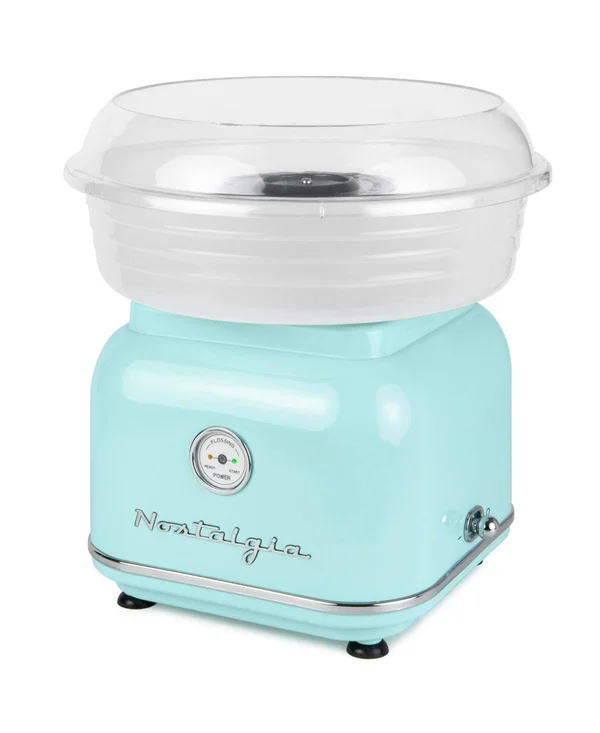 Nostalgia - Clcm8aq Classic Retro Hard & Sugar-Free Candy Cotton Candy Maker - Aqua