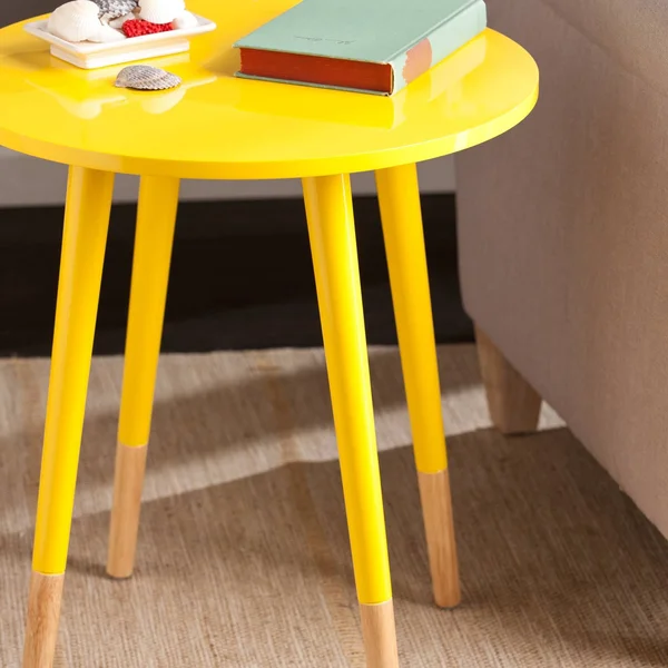 Laney Round Accent Table Yellow - Aiden Lane
