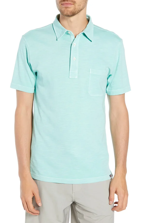 Faherty Sunwashed Polo Shirt - Men's Water Blue - M