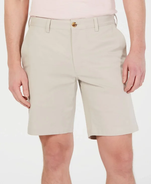 Club Room Men's Regular-Fit 9x22 4-Way Stretch Shorts, Created for Macy&s - Stone Wall