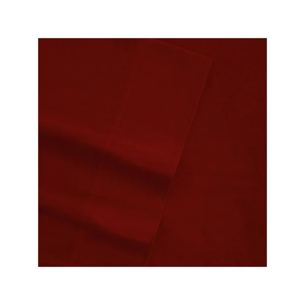 Tribeca Living Solid Flannel Sheet Set, King, Deep Red