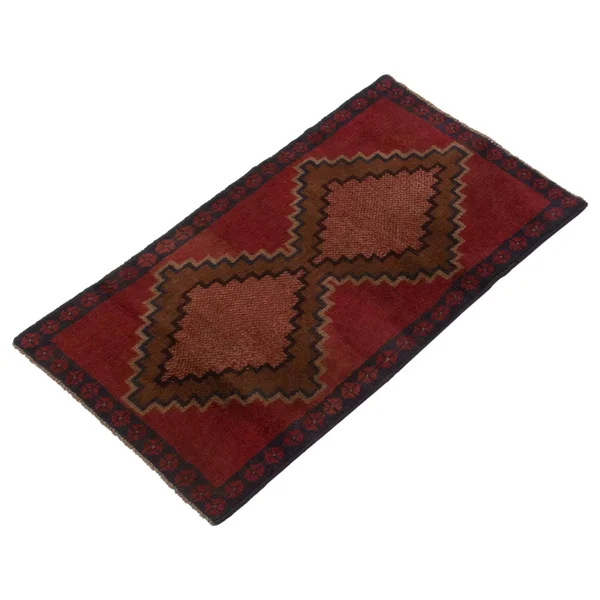 ECARPETGALLERY Hand-Knotted Baluch Dark Red Wool Rug - 2'8 x 4'4