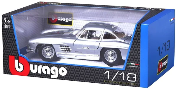 1954 Mercedes Benz 300SL Gullwing Red 1/18 Diecast Model Car by Bburago