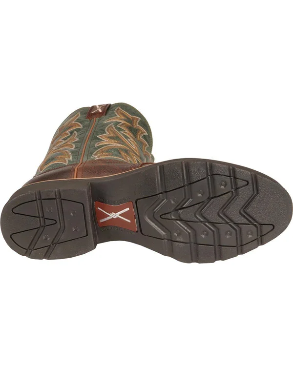 Twisted x Men's Leather Work Boots Brown Green