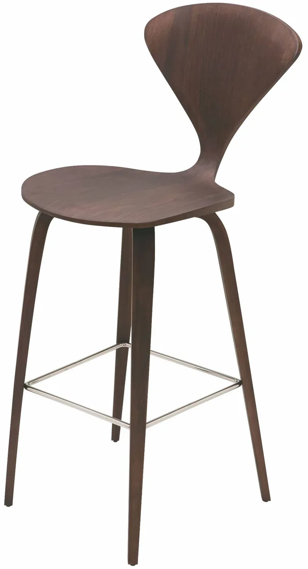 Nuevo Satine Bar Stool - Dark Walnut, 28.5x22