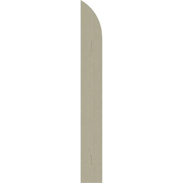 10 3/4x22W x 37x22H (26x22 Low Side) Rustic Two Board Joined Board-n-Batten Faux Wood Shutters w/Quarter Round Arch Top (Per Pai