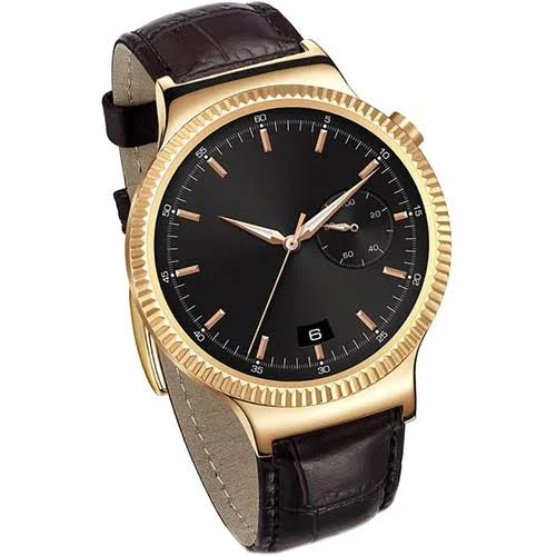 Huawei Watch 42mm Smartwatch (Rose Gold Stainless Steel, Brown Leather Band) - New 55020534