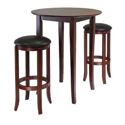 Akiva Counter Height Solid Wood Dining Set Three Posts Pieces Included: 3 Pieces: 1 Table - 2 Chairs