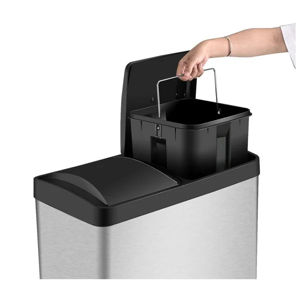 Stainless Steel 16 Gallon Dual Step Trash Can
