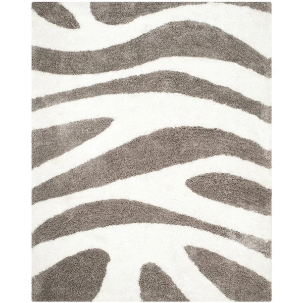 Safavieh Barcelona Shag Ivory/Silver 3 ft. x 5 ft. Area Rug