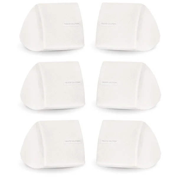 Theater Solutions TS30W Mountable Indoor Speakers White Bookshelf 3 Pair Pack