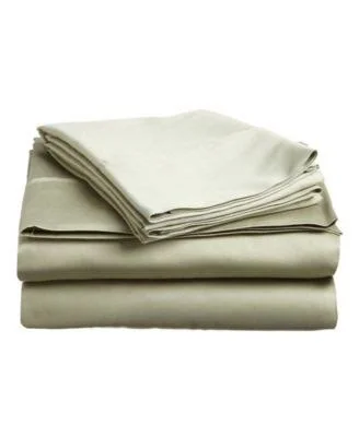 400 Thread Count Egyptian Cotton Split King Light Blue Solid Sheet Set