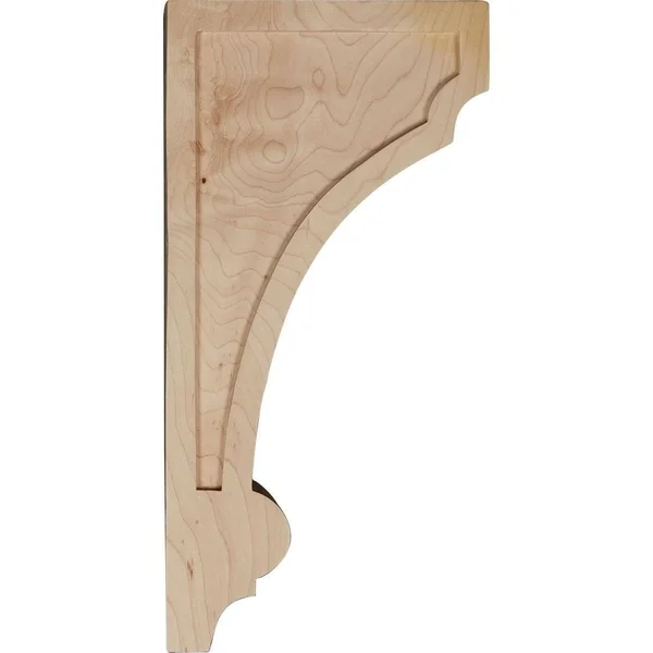 Ekena Millwork CORW05X06X12DIRO 4 3/4x22W x 6x22D x 12x22H Diane Recessed Wood Corbel - Red Oak