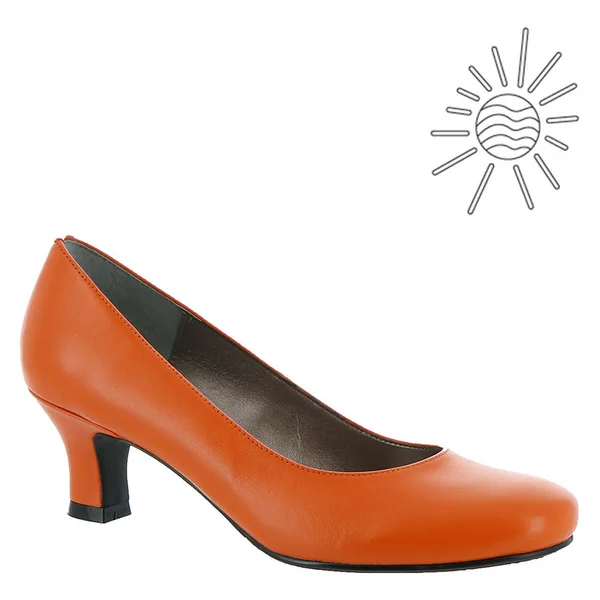 Array Womens Flatter Low Heels - 6, Orange Leather