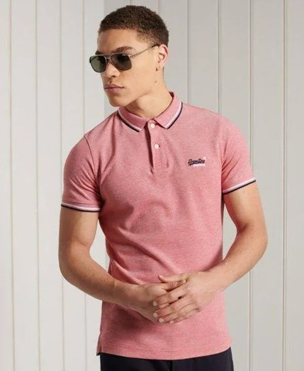 Superdry Organic Cotton Classic Pique Polo Shirt - Red - Polo Shirts
