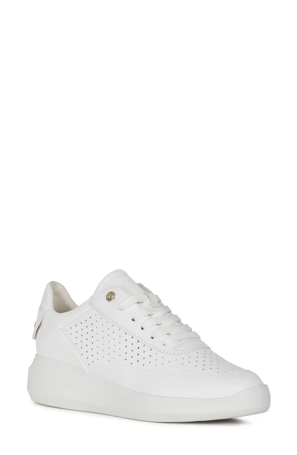 Geox Rubidia Wedge Sneaker - White - 6Us