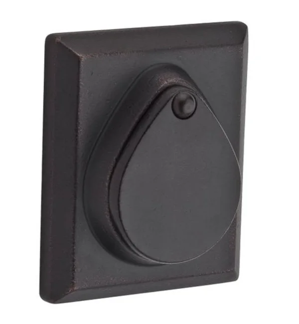 Baldwin SC.RSD.492.S Single Cylinder Rustic Square Deadbolt with SmartKey White Bronze
