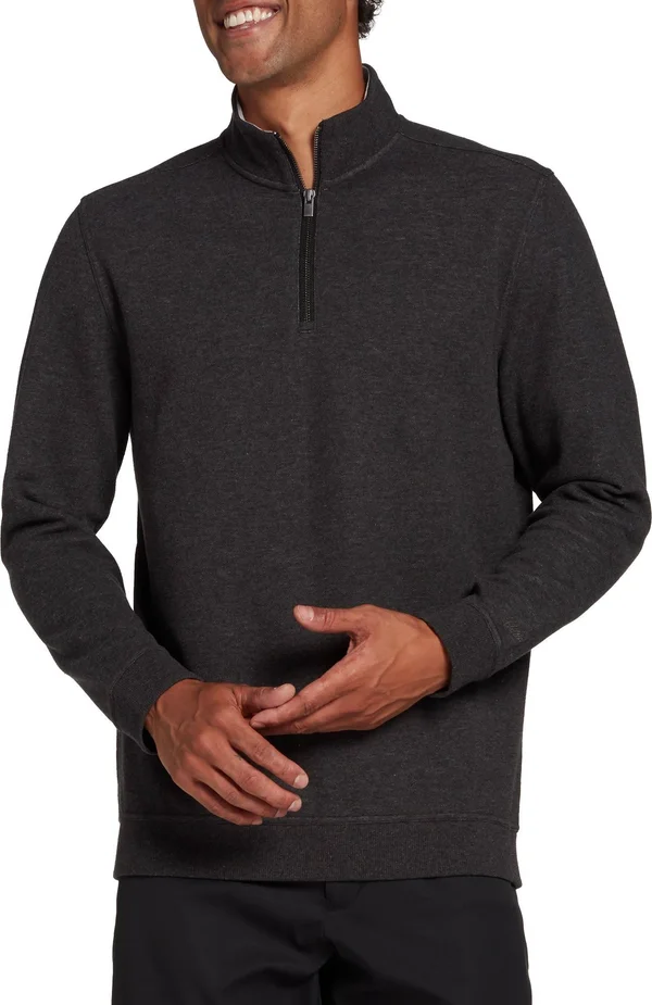 Walter Hagen Men's P11 Pique Midweight ¼ Zip Pullover, Large, Black
