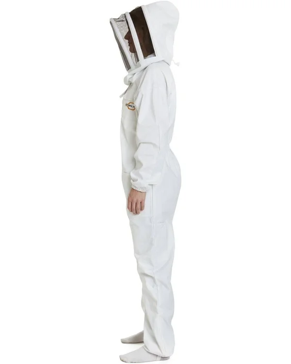 Natural Apiary Apiarist Beekeeping Suit - Polycotton - Non-Flammable Fencing Veil - Backyard Beekeeper White, 3XL