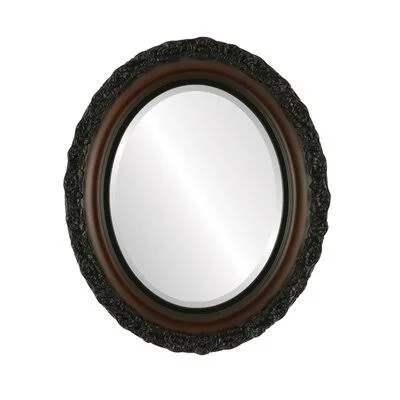 Winegar Framed Oval Accent Mirror House of Hampton Finish: Rosewood, Size: 45x22 H x 35x22 W